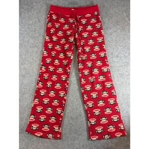 Vintage Paul Frank Julius Monkey Pajama Pants Womens Medium Red AOP Lounge Y2K
